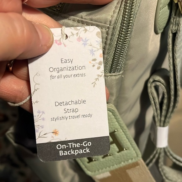 Haute Hippie Green On the Go Backpack Viral Decorative Beige Strap NWT main image 10